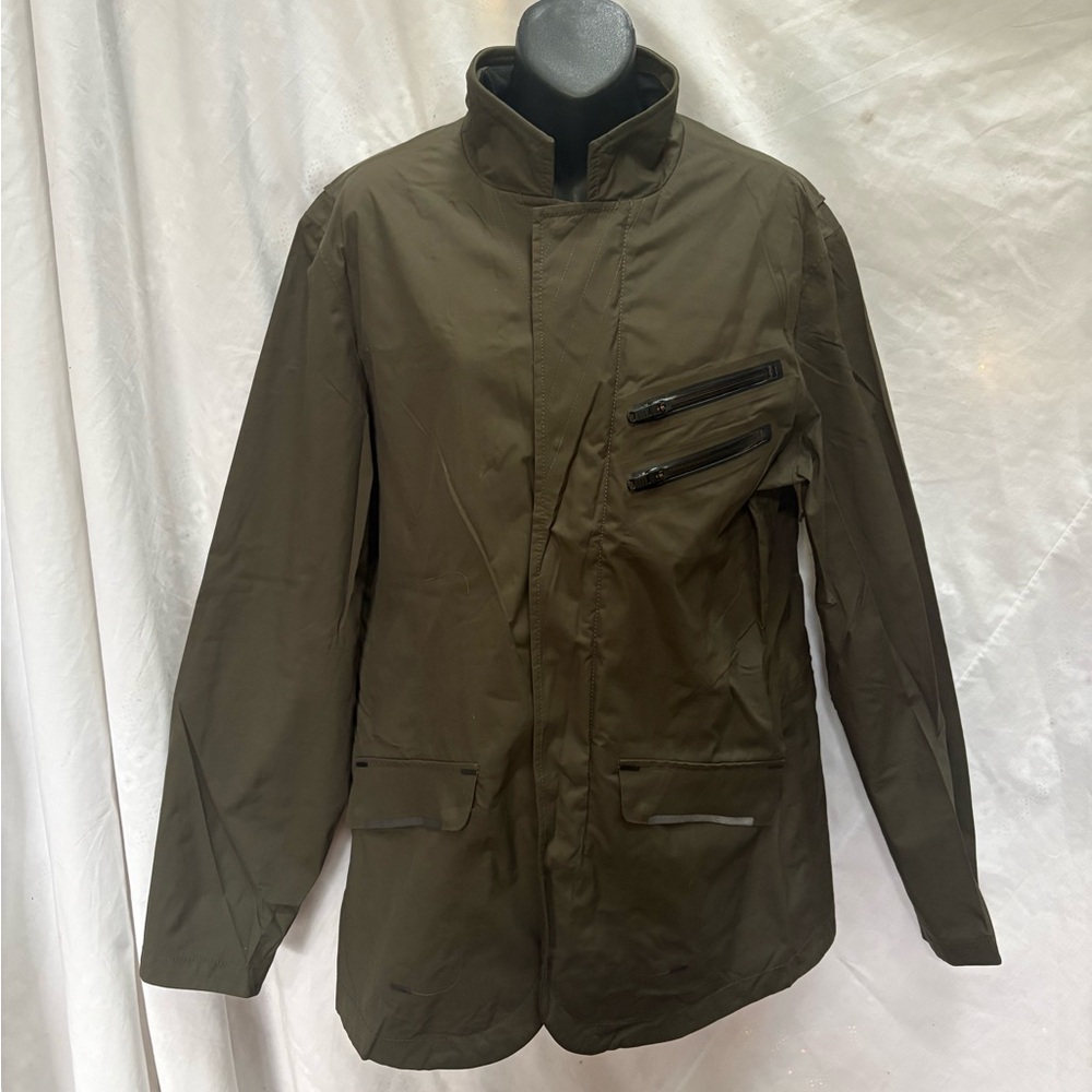 Men's Olive Green Lightweight Zip Pocket Jacket